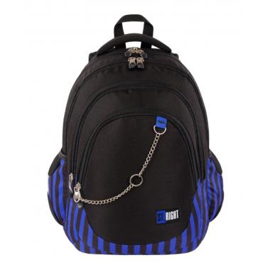Рюкзак шкільний "ST.RIGHT" /BP06/ BLACK & BLUE 667510, 43*31*21 см